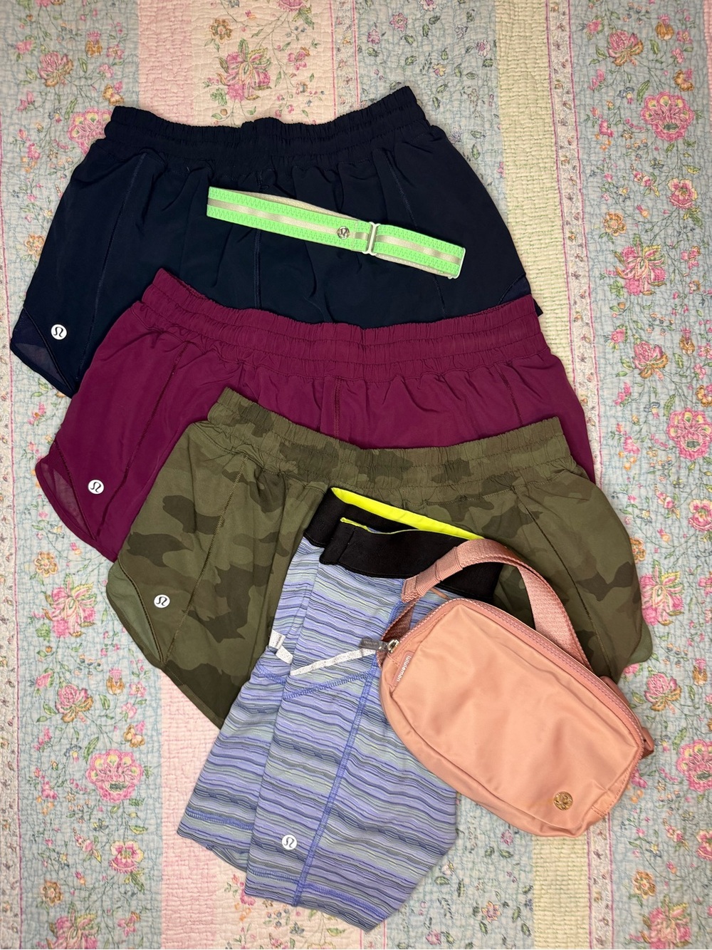 Lot of Lululemon Shorts and Accessories 6 Pieces Various Sizes